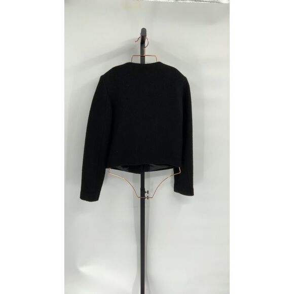 Quince Womens 100% Merino Wool Collarless Cropped Jacket Black Outerwear S - Picture 2 of 2